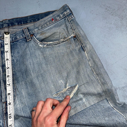 Levis 501 Vintage Y2K XX Straight Leg Jeans Blue Light Wash 38x34 Act 38x32