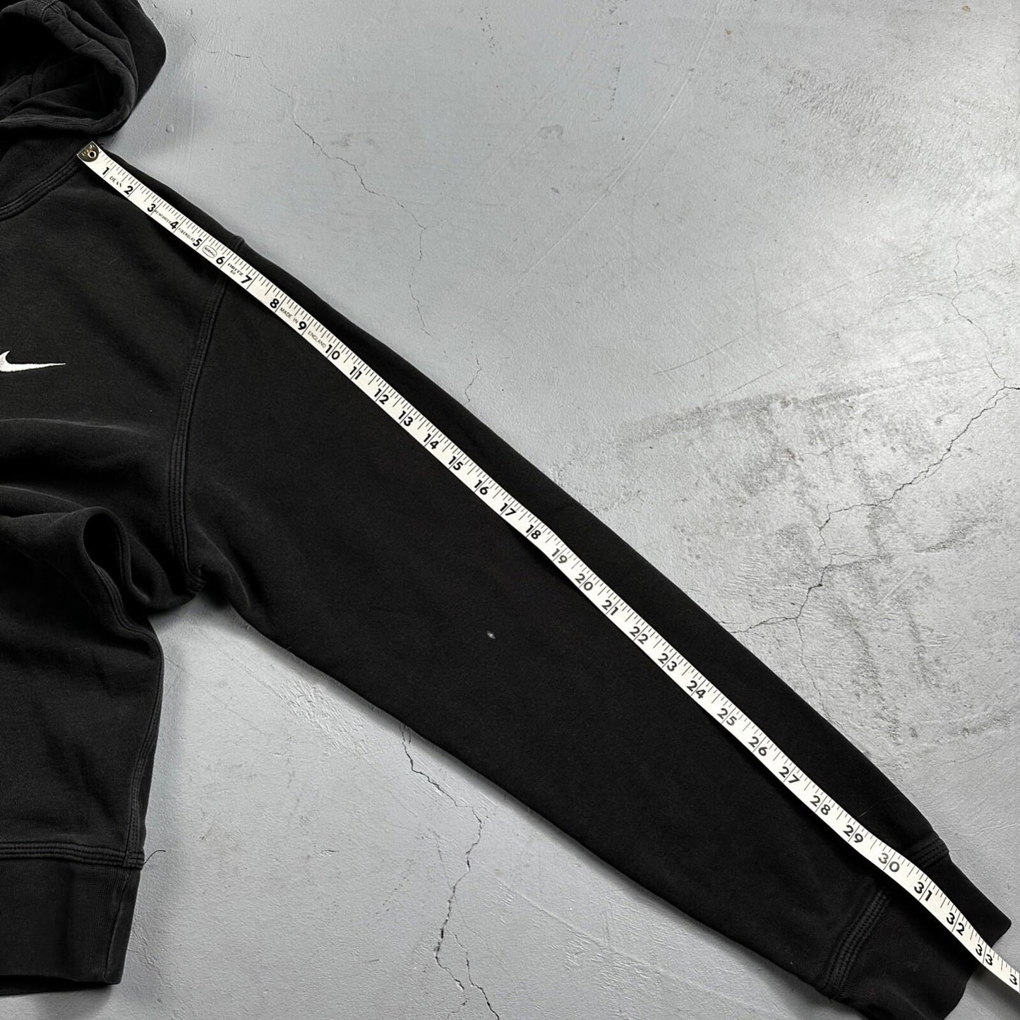 Nike Hoodie Men 2XL Black Swoosh Hooded Pullover Tonal Basic Fleece