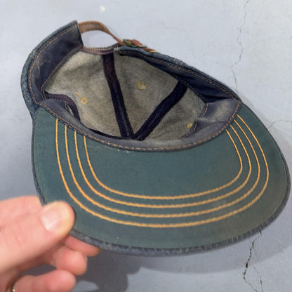 Vintage 70s Levi Strauss Denim Orange Tab Trucker Jean Cotton Snapback Hat