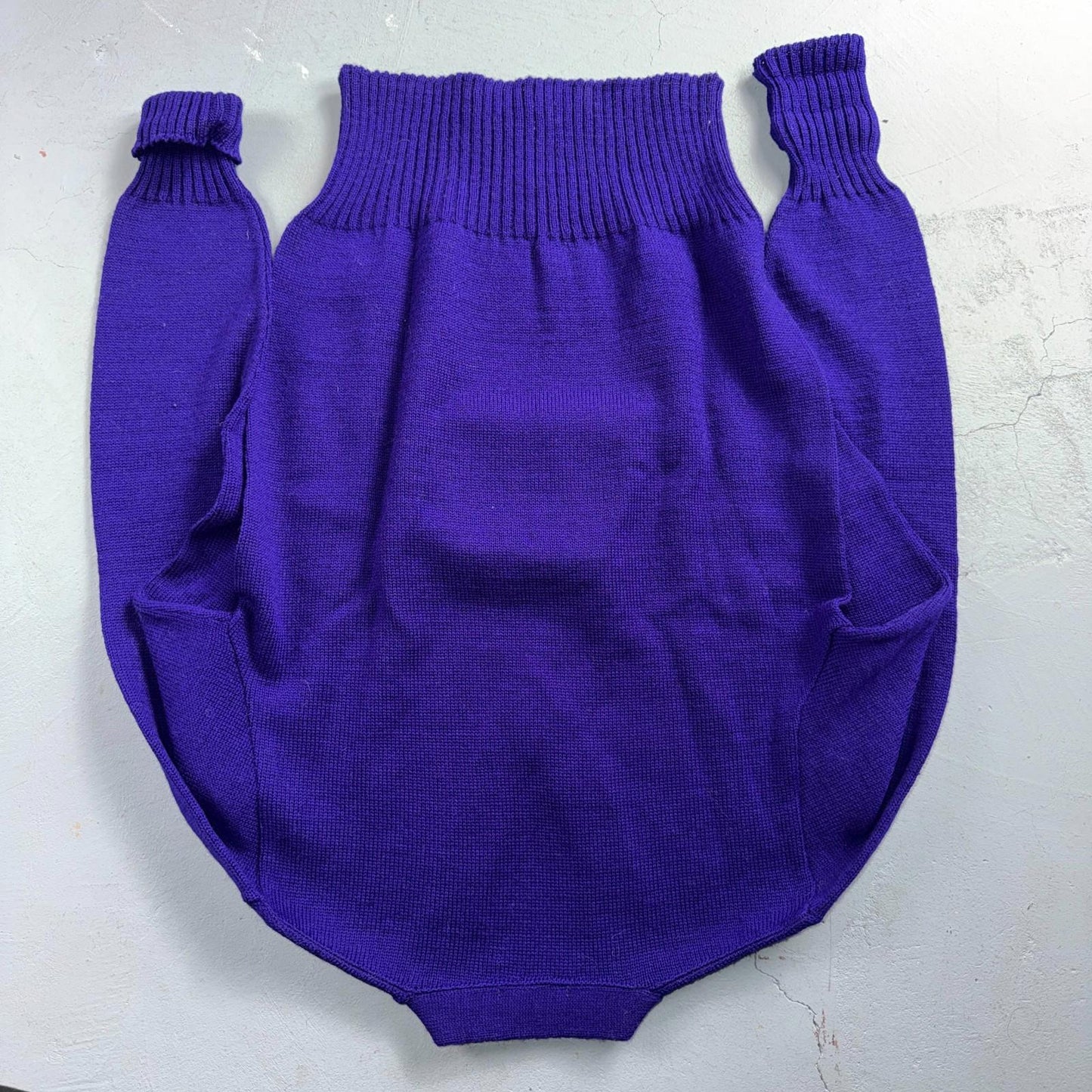 Vintage Sportcraft Knitting Cardigan Purple Wool College School Varsity Sweater