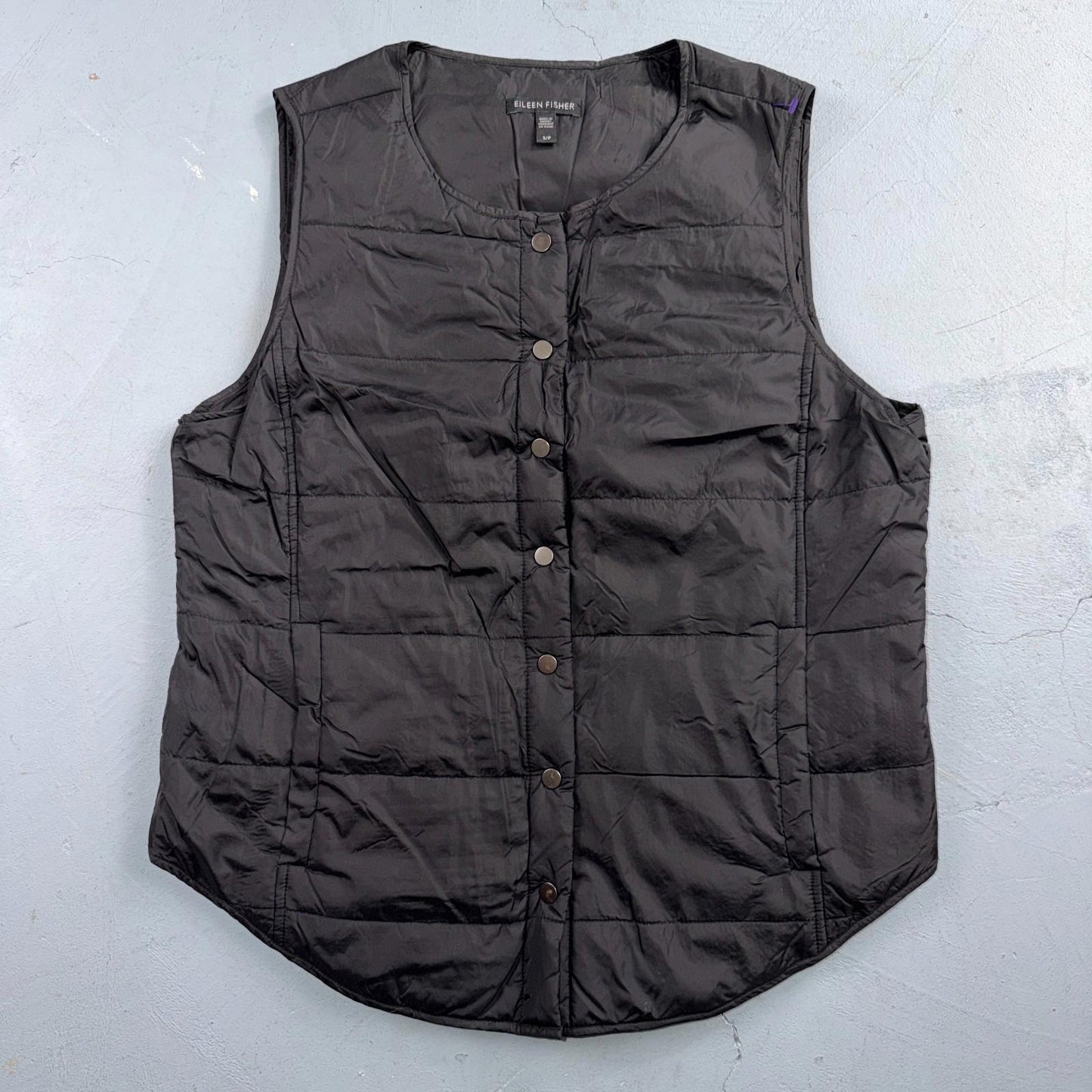 Eileen Fisher Weather Resistant Nylon Puff Quilted Vest Women's Size Small