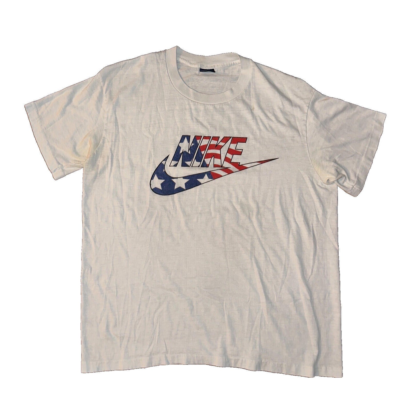 Nike Vintage RARE T Shirt Mens L Blue Tag 80s USA Flag City Series America
