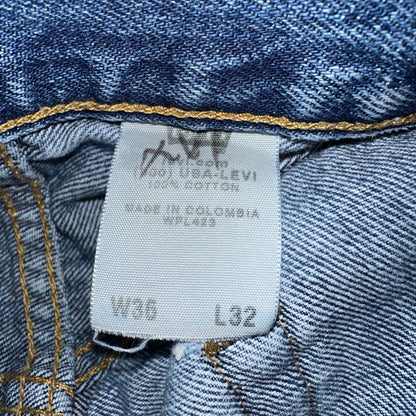 Levis 501 Vintage 90s Mexico Straight Leg Jeans 36x32 Y2K Med Wash Act 34x30