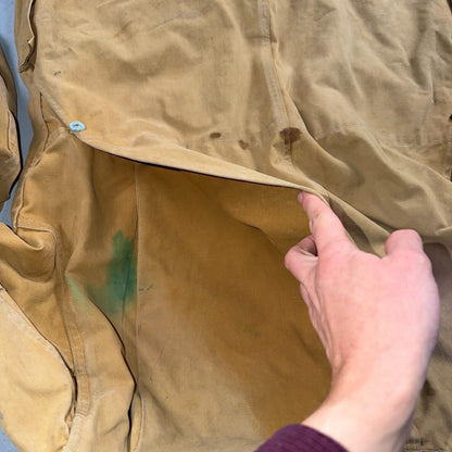 Hinson Bodyguard Men’s Vtg 1940s Hunting Jacket Coat USA Corduroy Trim Brown 46