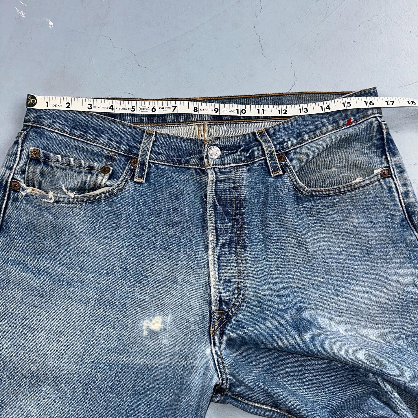 Levis 501 Vintage Y2K XX Straight Leg Jeans 90s Blue Med Wash 34x32 Act 31x31