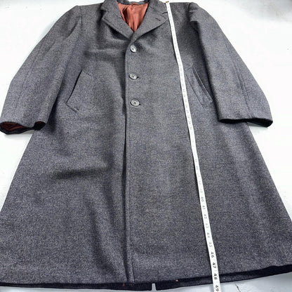 VTG Edward Chapman 1948 Vancouver BC Mens Overcoat Long Coat WWII 1940s Wool