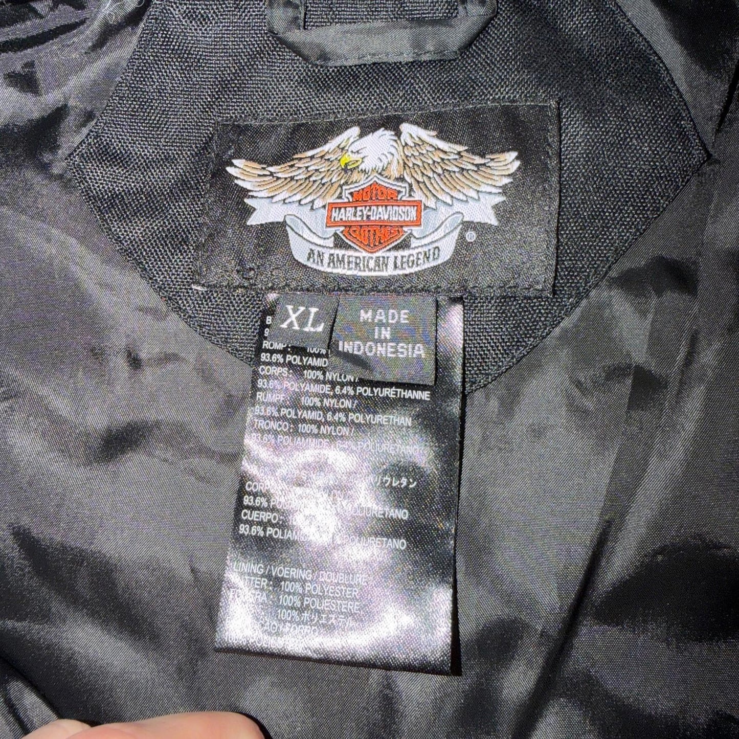 Harley-Davidson FXRG Lightweight Jacket Liner Mens XL Puffer Black Warm Up