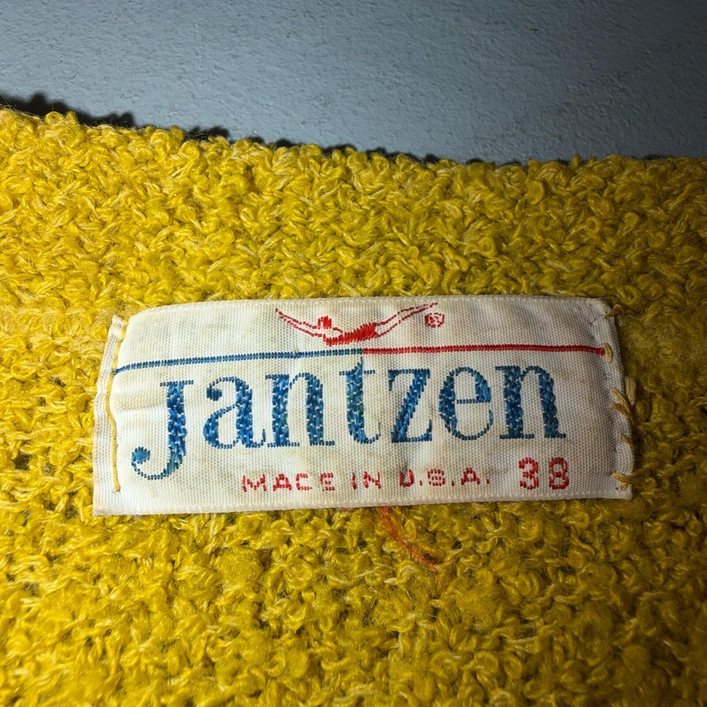 VTG 60s Jantzen Wool Cardigan Sweater 1960s 38 USA Mohair Campus Rockabilly