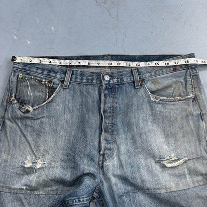 Levis 501 Vintage Y2K XX Straight Leg Jeans Blue Light Wash 38x34 Act 38x32