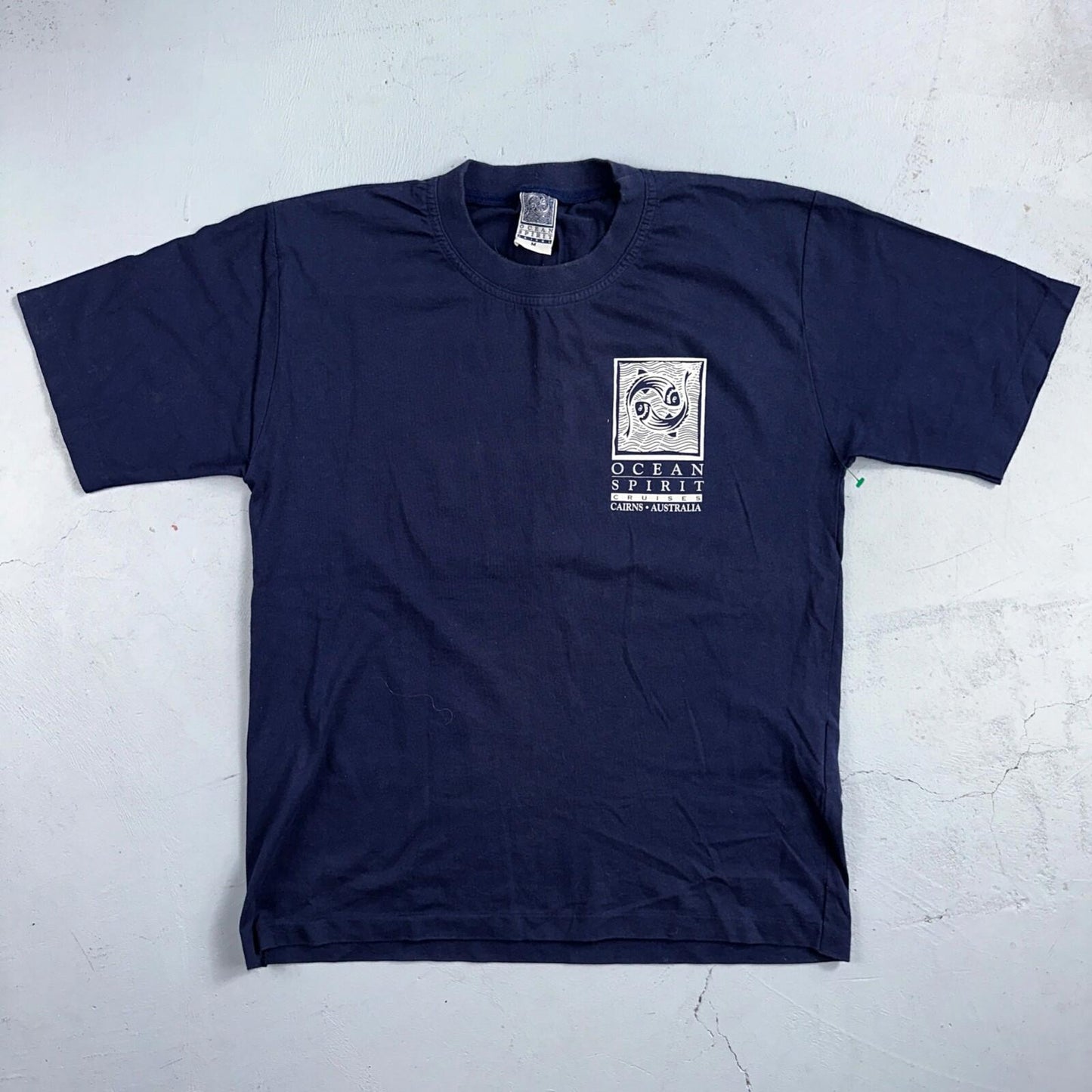 Ocean Spirit Australia VTG T Shirt Great Barrier Reef Navy 90s Medium Travel Lov