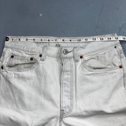 Levis 501 Vintage 90s USA XX Straight Leg Jeans White Light Wash 32x30 Act 30x26