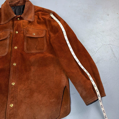 Buckboard Vintage Suede Leather Western Jacket Snap Buttons Men’s Size 44