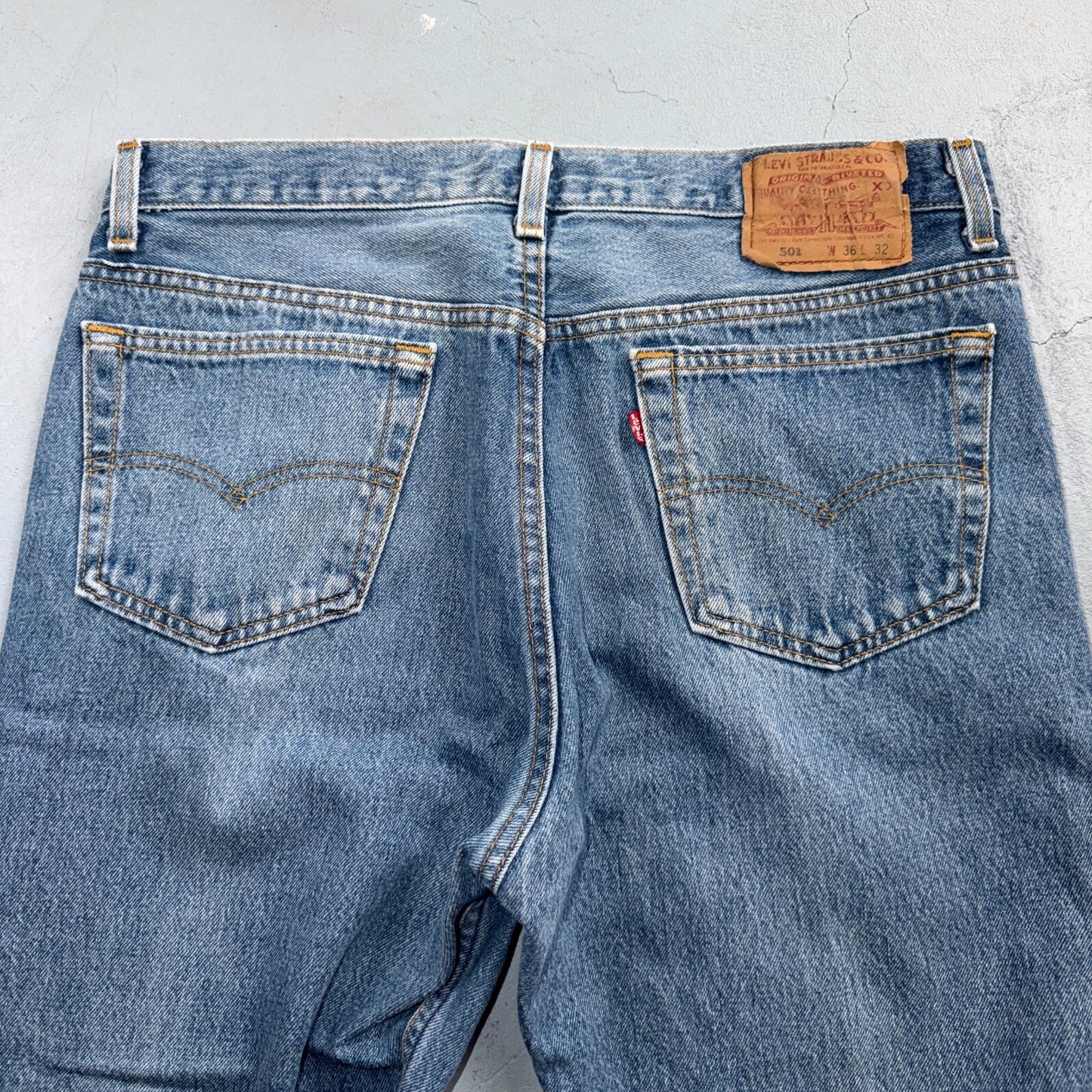 Levis 501 Vintage 90s USA XX Straight Leg Jeans Blue Light Wash 36x32 Act 34x31