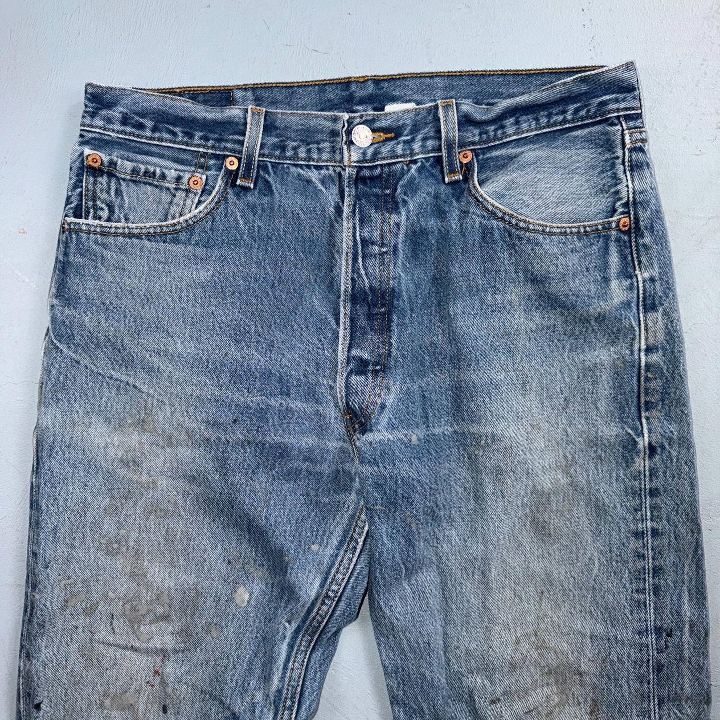Levis 501 Vintage Y2K Mexico Straight Leg Jeans 35x34 90s Light Wash Act 32x29
