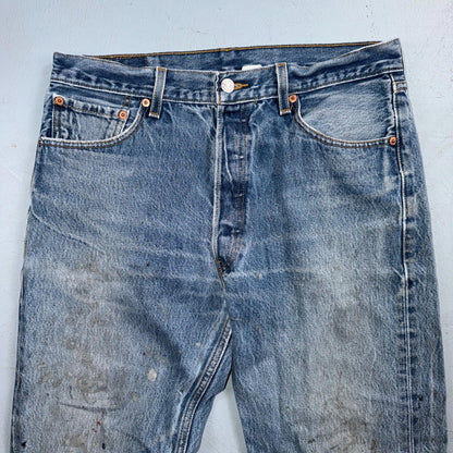 Levis 501 Vintage Y2K Mexico Straight Leg Jeans 35x34 90s Light Wash Act 32x29