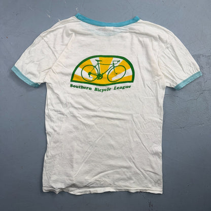 VTG 70s Southern Bicycle League Ringer T Shirt Cycling Bike Club USA Made 1970s