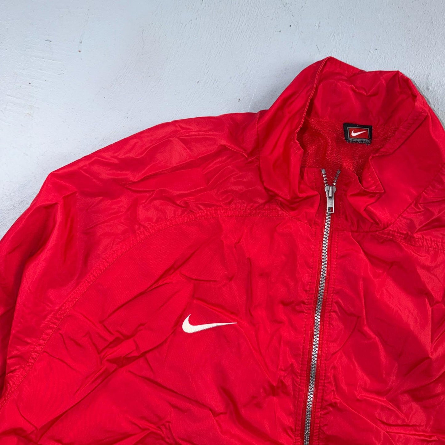 Nike VTG Mens 1990s Red Zip Up Jacket Size 2XL Team Sports 90s Windbreaker
