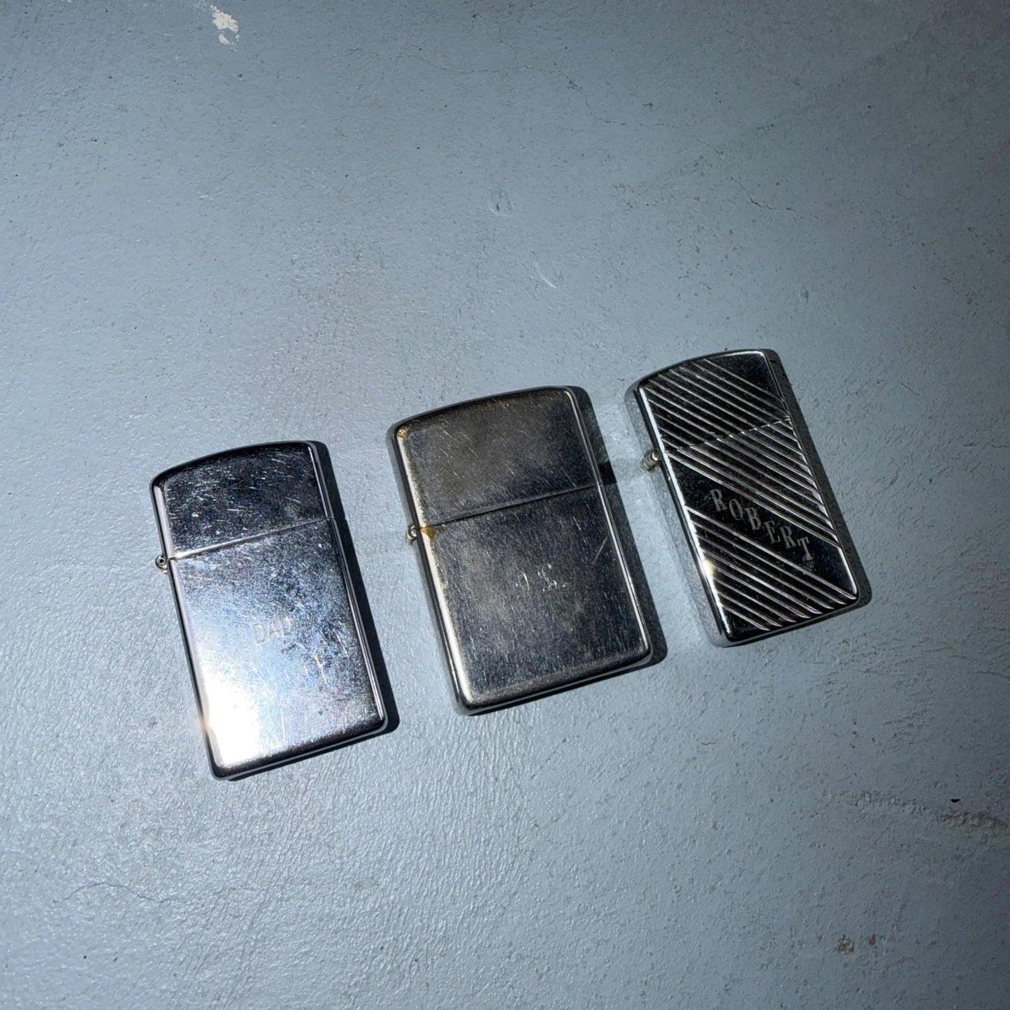 Lot Of 3 Vintage Zippo Lighters Silver Tone Bradford Pennsylvania PA Refillable