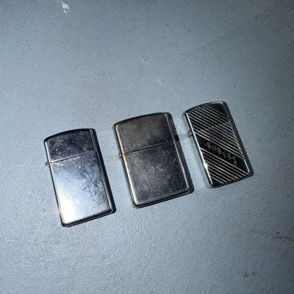 Lot Of 3 Vintage Zippo Lighters Silver Tone Bradford Pennsylvania PA Refillable