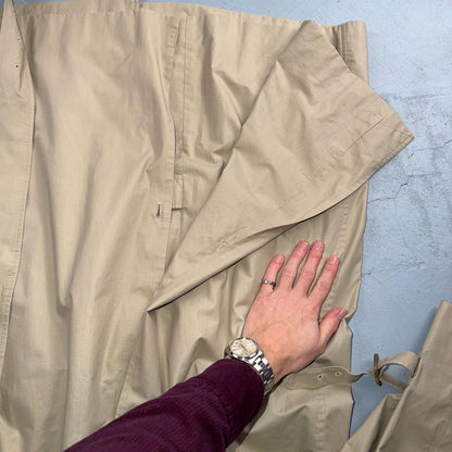 Burberry Trench Coat VTG Mens 46 Beige Check Collar Made in England Classic Belt