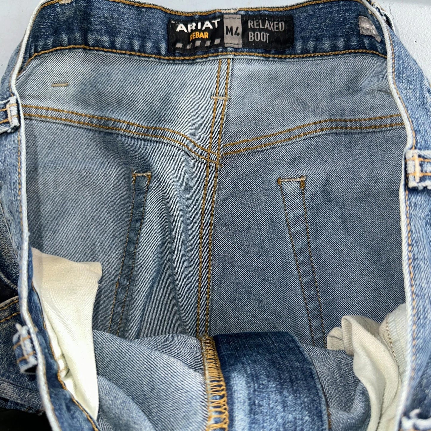 Ariat Rebar Jeans Men's 35x34 Blue M4 Workhorse Edge Boot Cut Western