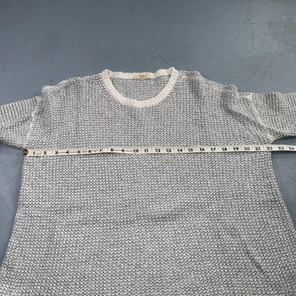 Eileen Fisher 100% Organic Cotton Oversized Sweater Size XS Grey White