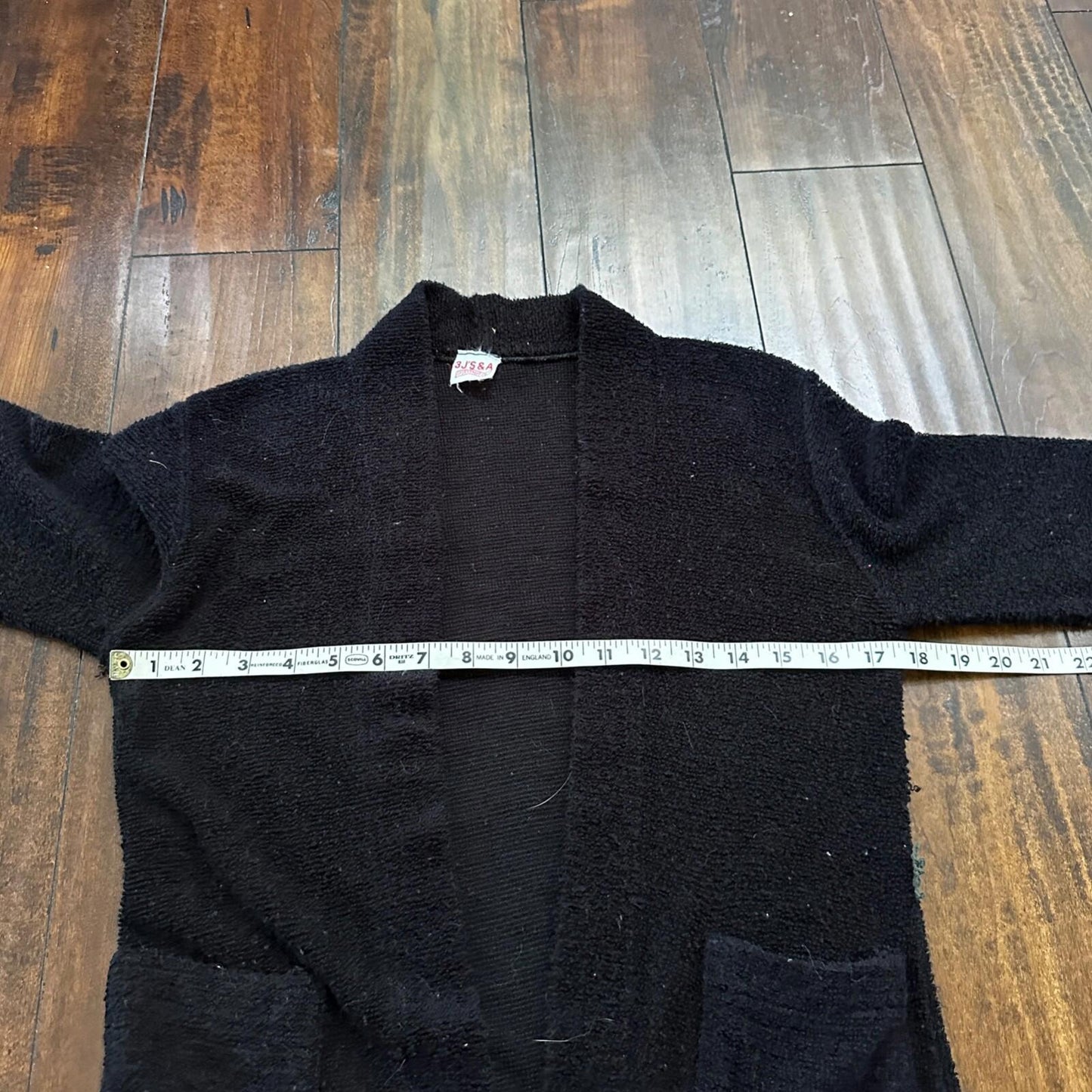 Vintage 60's Full Fashioned Acrylic Knit Cardigan Sweater Black Woman Size Small