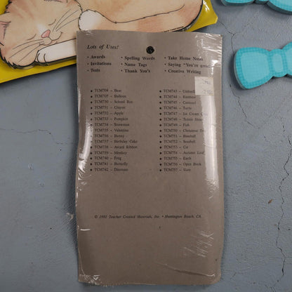 Vintage Carson Dellosa Teachers Note Pads Sleeping Kitty Cat Cute Post It 90s