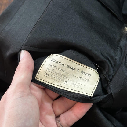 VTG 1920s Mens 3 PC Suit Tuxedo Coat Jacket Pants Wool Thorsen Gray 20s 30s