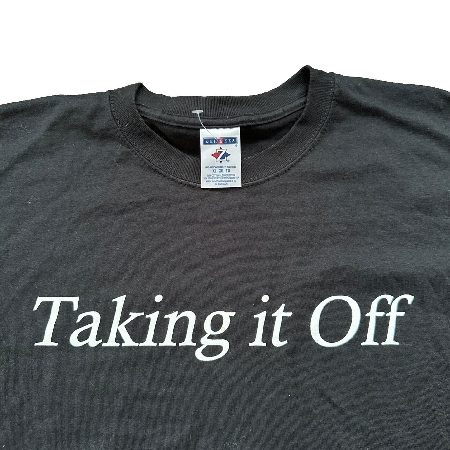 Taking It Off Funny VTG T Shirt Y2K Curves XL Black Rap Music Grunge Band Pop
