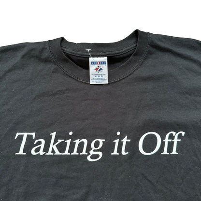 Taking It Off Funny VTG T Shirt Y2K Curves XL Black Rap Music Grunge Band Pop