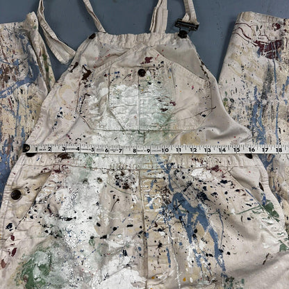 VTG Washington Dee Cee Thrashed Overalls Carpenter Bibs Workwear Painter Paint