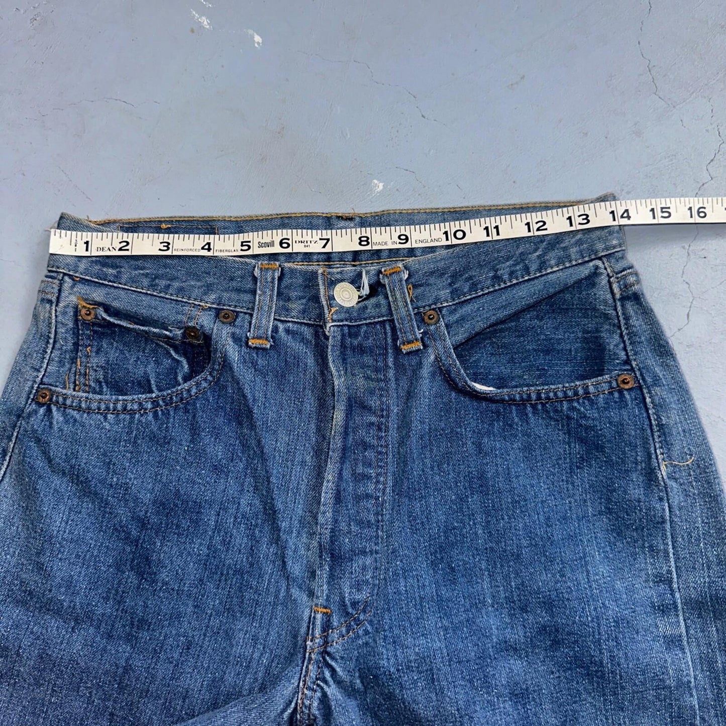 Levis 501 Vintage 70s SS Redline Selvedge USA XX Jeans Med Wash 30x31 Act 28x27
