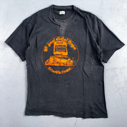 Street Rod Faded Thrashed VTG T Shirt Central Oregon Prineville Cars Racing 80s