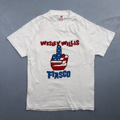 VTG Wesley Willis Fiasco T Shirt Alternative Rock Chicago Outsider Art USA Flag