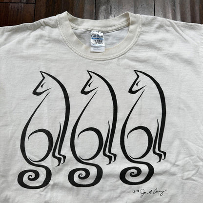 Cats 1998 Lover Animals Cute Abstract VTG T Shirt John A Conroy Nature Fun