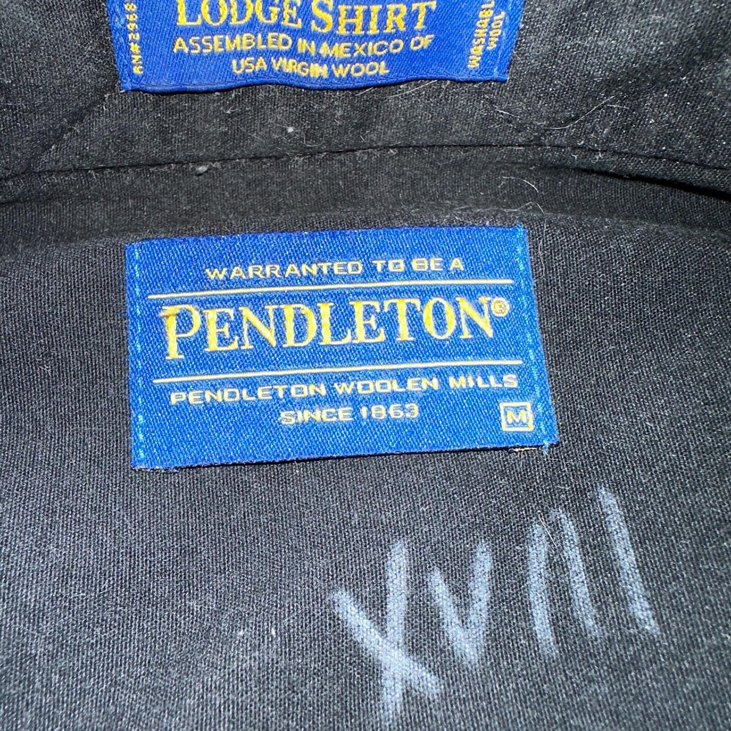 Pendleton Lodge Button Up Shirt Men's Medium Wool Plaid Gray Teal Pocket