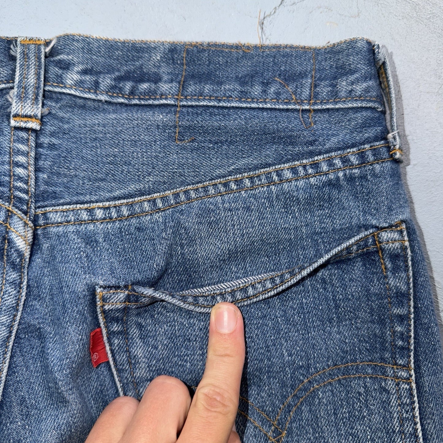 Levis 501 Vintage 70s SS Redline Selvedge USA Jeans Med Wash 30x34 Act 28x30