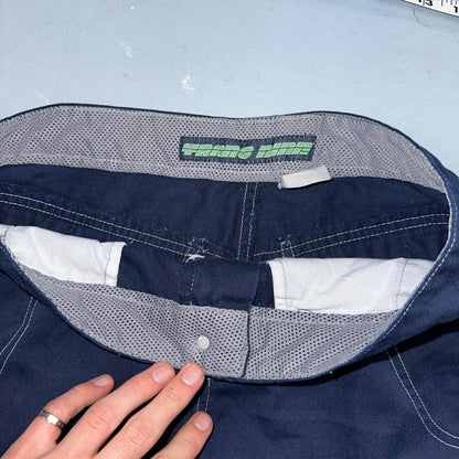 Vintage Trans Nine Rave Y2K Navy Blue Wide Leg Retro Pants Womens 30 x 30