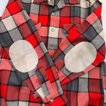 Pendleton VTG 1950s Loop Collar Board Shirt Wool Plaid Flannel Shirt Checker