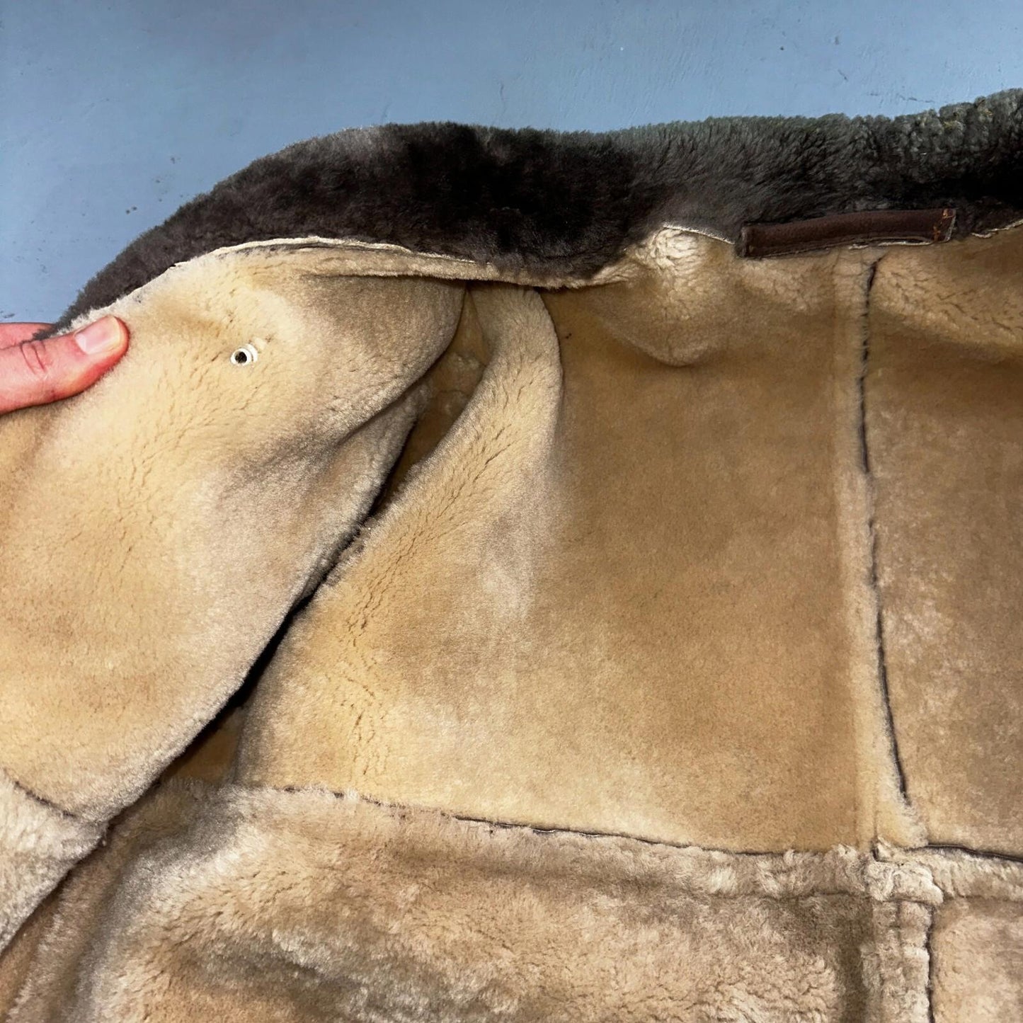 VTG Mens Coat Suede 60s Western Ranch Trucker Jacket Fur Sherpa 44 Brown 1960s