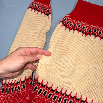 VTG 1950s Pilgrim Sportswear Wool Sweater Small Sears USA Ugly Christmas Novelty