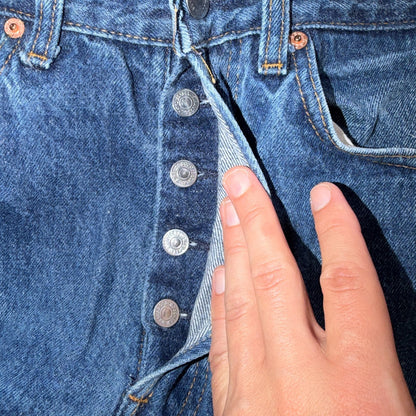 Levis 501 Vintage 80s USA XX Straight Leg Jeans Blue Med Wash 33x36 Act 30x31
