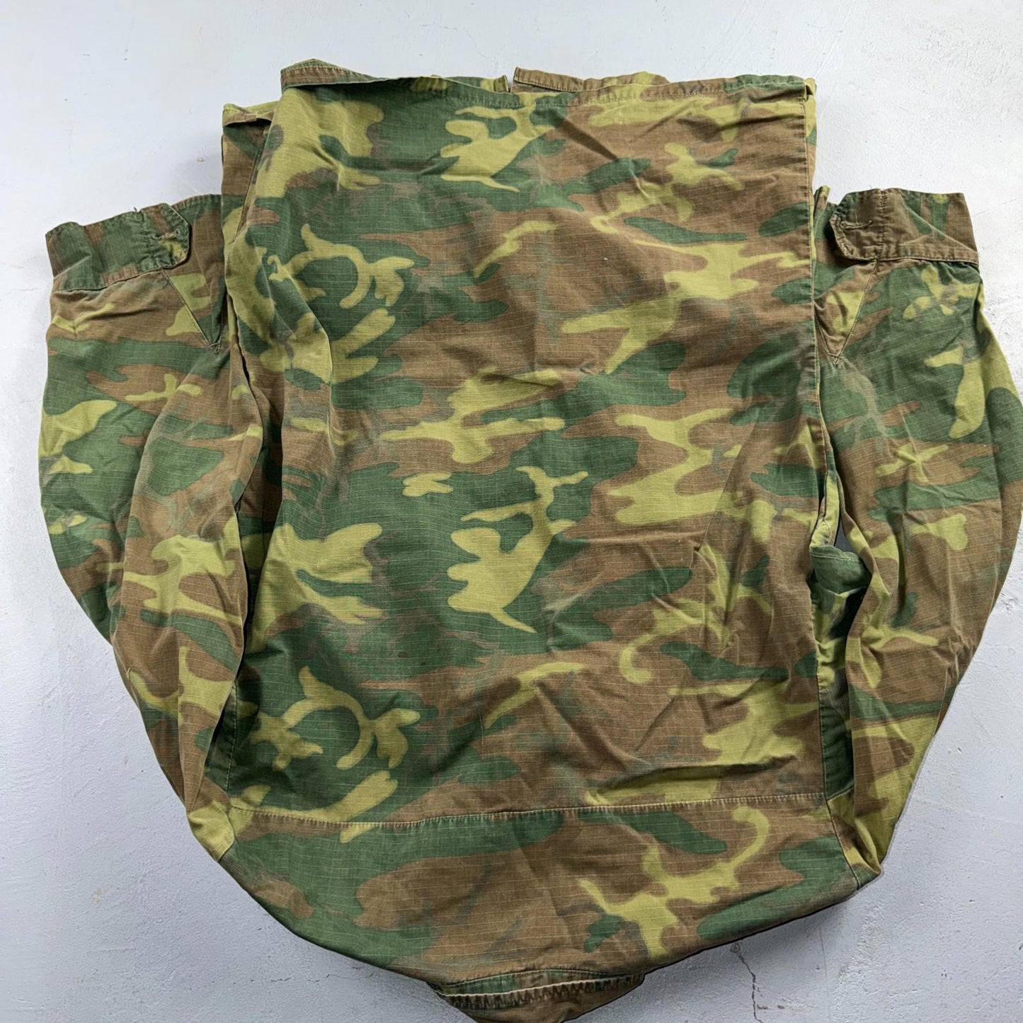 60s Vietnam Fatigue Rip Stop ERDL Jungle Camo USMC Jacket Slant Pocket 1960s