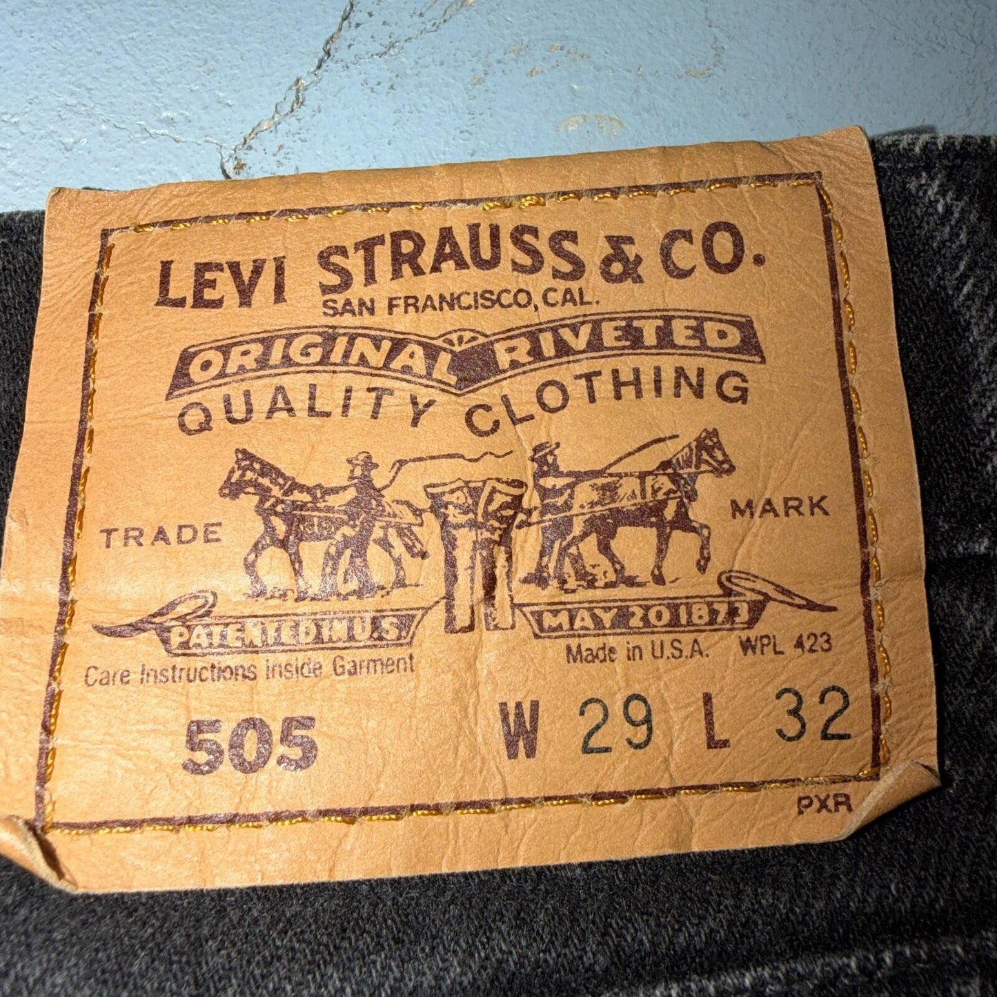 Levis 505 Vintage 90s 40505 Orange Tab Black Jeans 29x32 USA 1990s Act 28x28