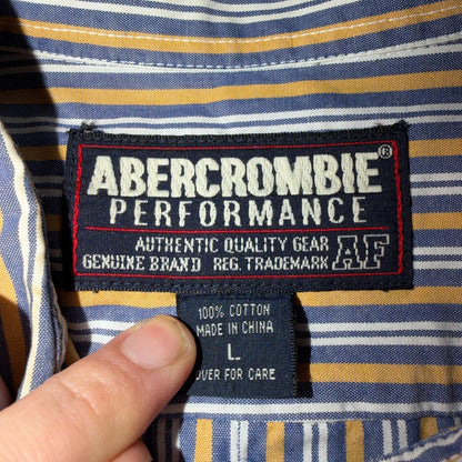 Vintage Abercrombie & Fitch Button Down Shirt Men Large Striped Long Sleeve Y2K