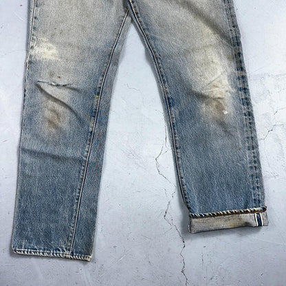 Levis 501 Vintage 80s Redline Selvedge USA XX Jeans Light Wash Worn Act 30x30