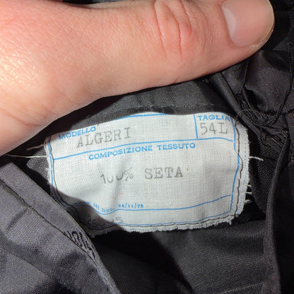 VTG 2Pc ABLA Italy Double Breasted Jacket 42 Silk Black Tux Lapel Fits Tuexedo