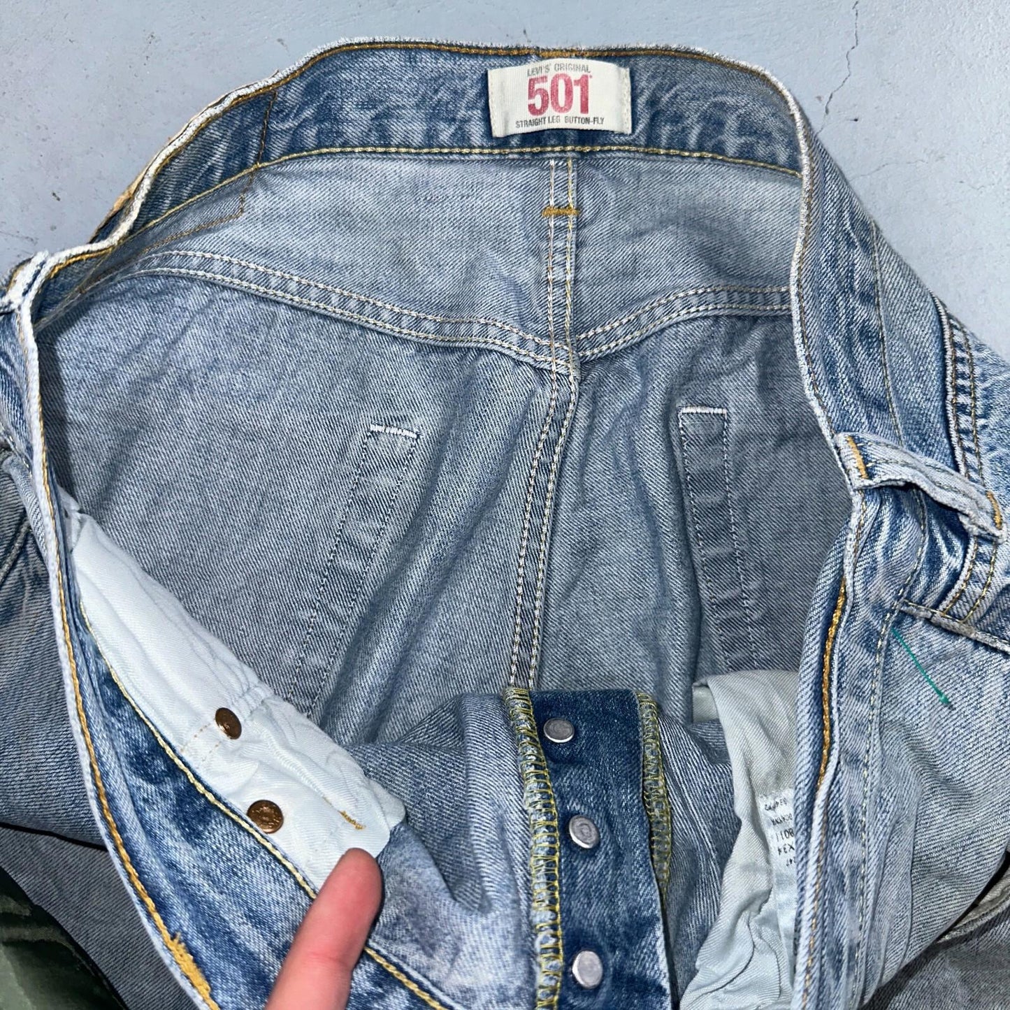 Levis 501 Vintage Y2K XX Straight Leg Jeans Blue Light Wash 34x34 Act 35x30