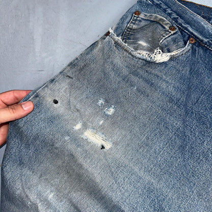Levis 501 Vintage 70s SS Redline Selvedge USA XX Jeans Med Wash 48x30 Act 43x22
